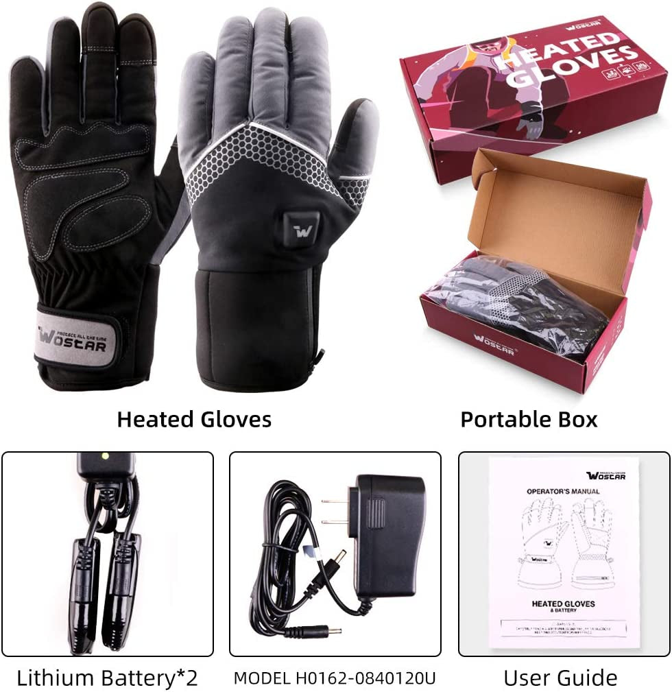 Electric Heated Gloves for Men and Women with Three Heating Levels, Touchscreen Capability, and Waterproof Design for Skiing and Snowboarding