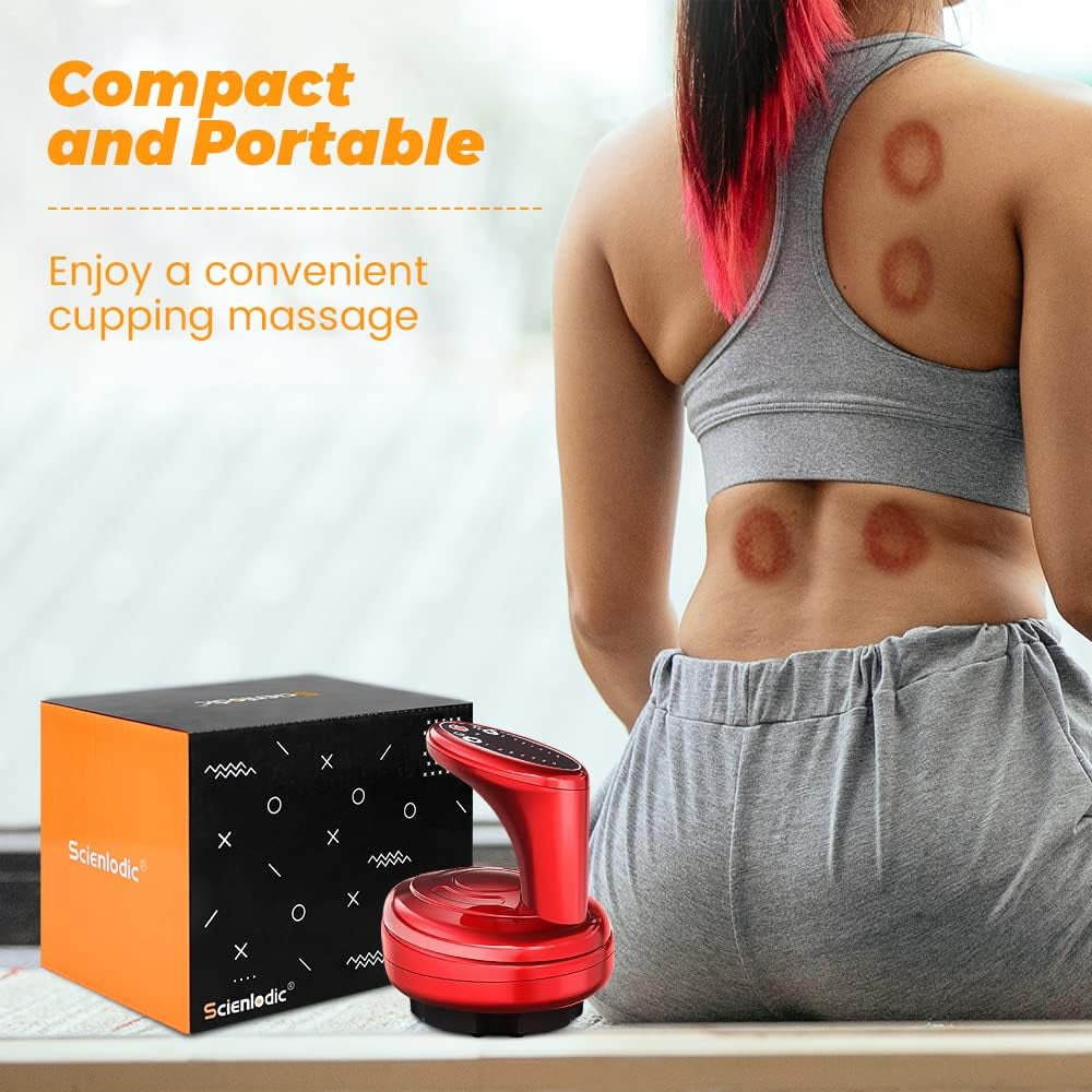 Scienlodic 3 in 1 Cupping Set,Electric Cupping Therapy Machine,Powerful Suction Heating Cupping Massager,Electronic Cupping Device,Rechargeable Adjustable Handheld Cupping Massage Tool for Back Body