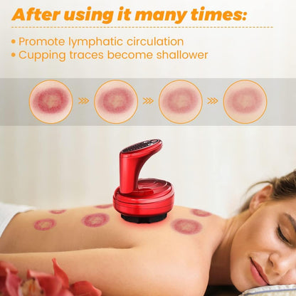 Scienlodic 3 in 1 Cupping Set,Electric Cupping Therapy Machine,Powerful Suction Heating Cupping Massager,Electronic Cupping Device,Rechargeable Adjustable Handheld Cupping Massage Tool for Back Body