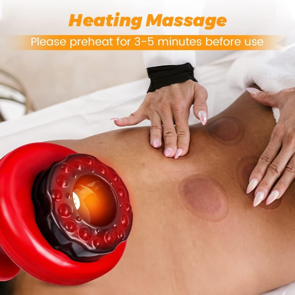 Scienlodic 3 in 1 Cupping Set,Electric Cupping Therapy Machine,Powerful Suction Heating Cupping Massager,Electronic Cupping Device,Rechargeable Adjustable Handheld Cupping Massage Tool for Back Body