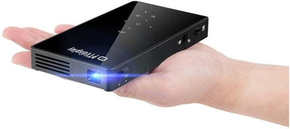 Pocket Portable Mini Projector, 1080P Pico Bluetooth Video Wifi DLP Projector HD Support Android 7.1 HDMI USB TF Card for Home Cinema , Wireless Display for Iphone Home Projector