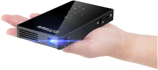 Pocket Portable Mini Projector, 1080P Pico Bluetooth Video Wifi DLP Projector HD Support Android 7.1 HDMI USB TF Card for Home Cinema , Wireless Display for Iphone Home Projector