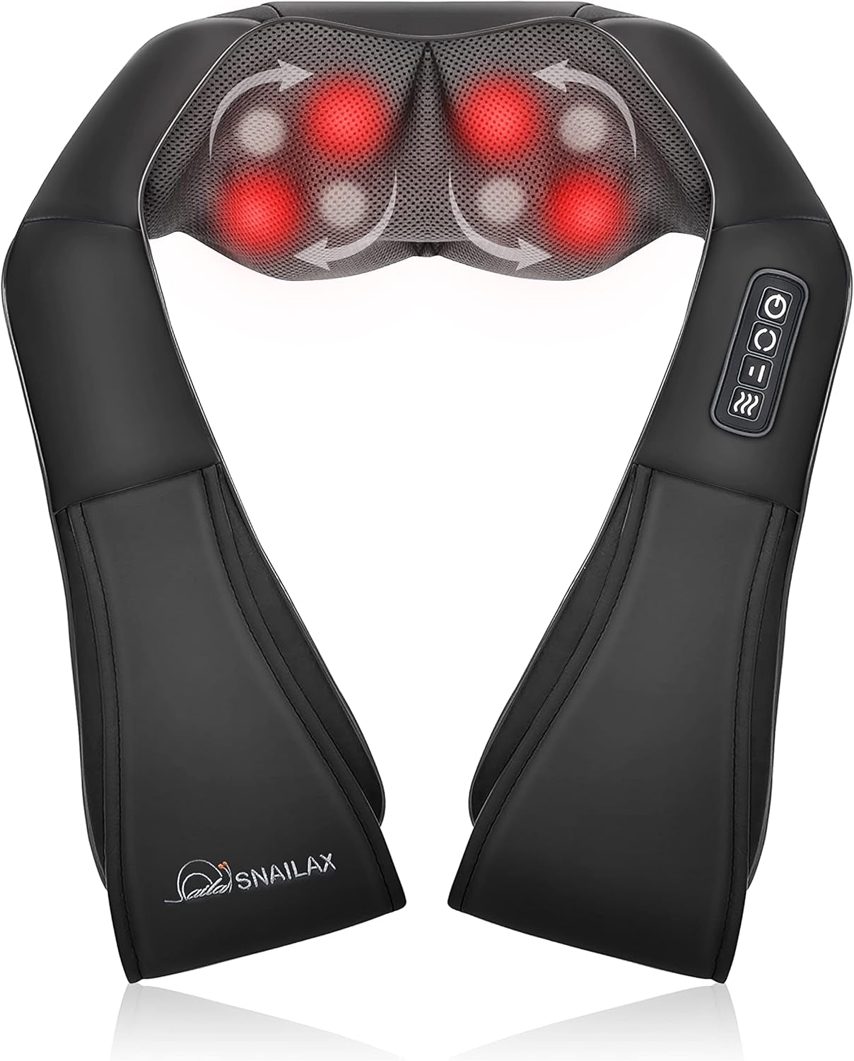 Snailax Shiatsu Neck and Shoulder Massager - Back Massager with Heat, Deep Kneading Electric Massage Pillow for Neck, Back, Shoulder,Foot,Body