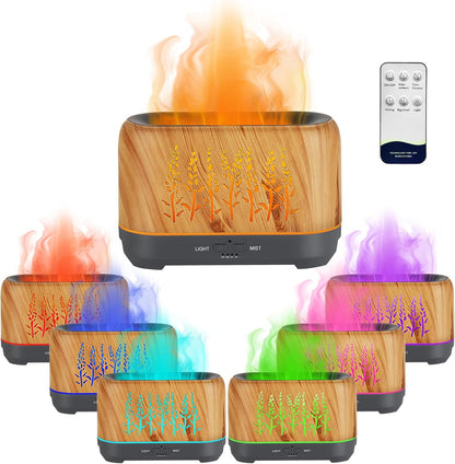 Aromatherapy Oil Diffuser for Room: Ultrasonic Cool Mist Diffuser Spreads Scent around Room- Color Flame Ambient Light Diverse Realistic and Romantic Effect