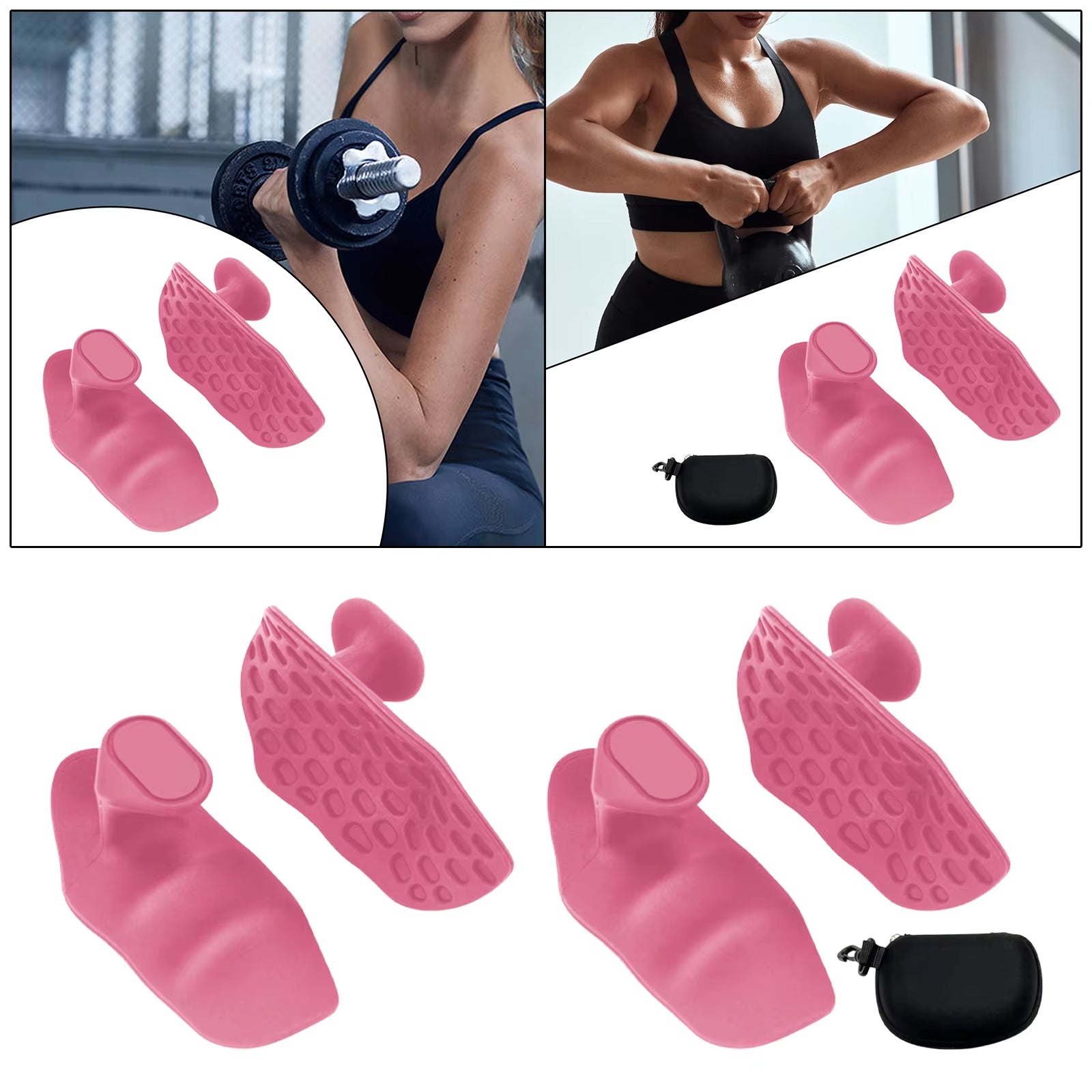 Silicone Hand Gripper Strengthener Forearm Gym Grips Fingerless Hand Grips Protection for Weight Lifting Gym Workout